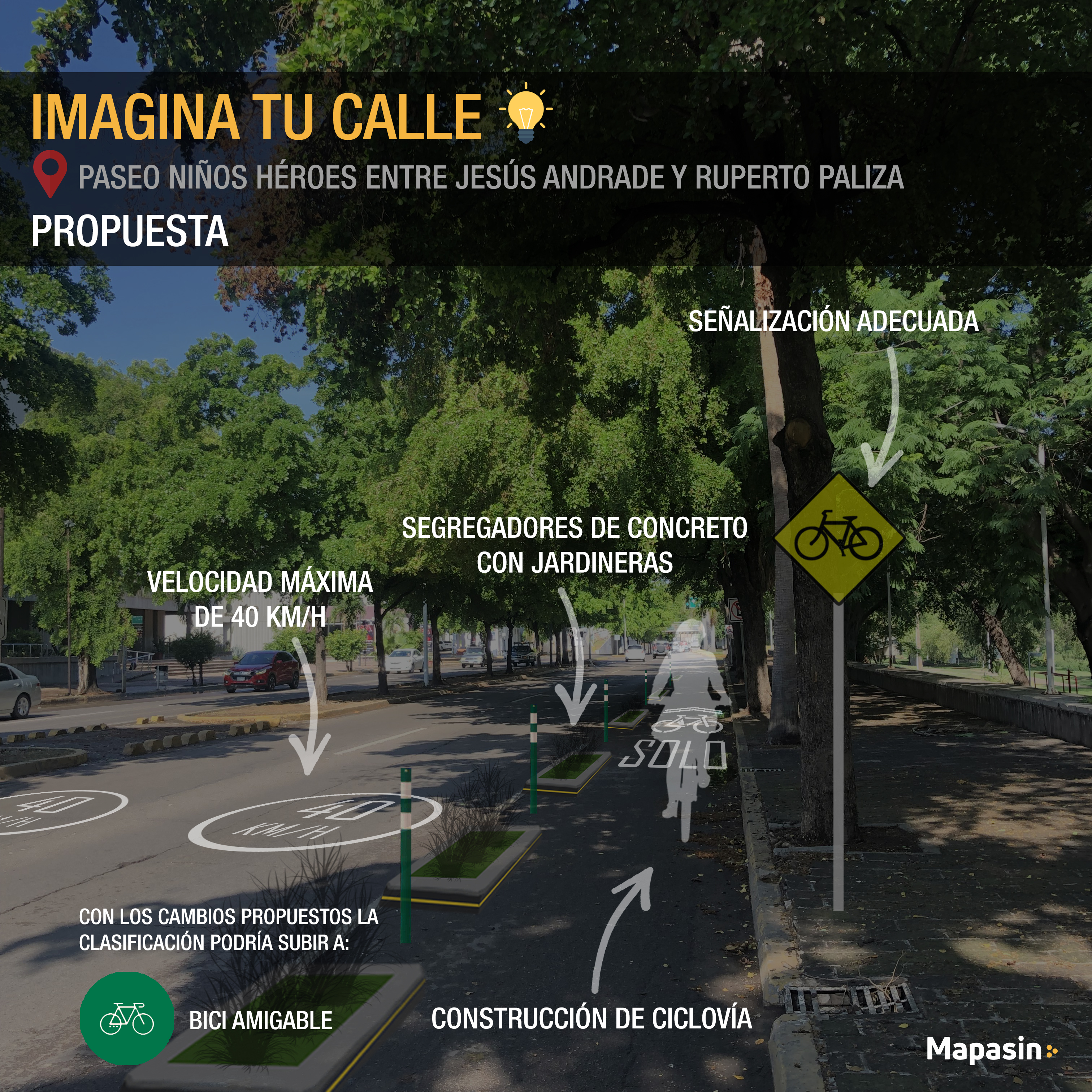 Paseo Niños Héroes frente a ISIC